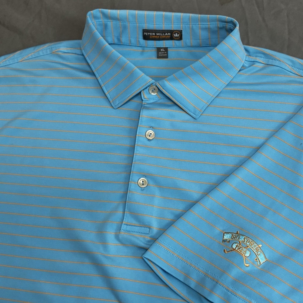 Peter Millar Summer Comfort Size XL Performance Golf Polo Big Spring Golf Club